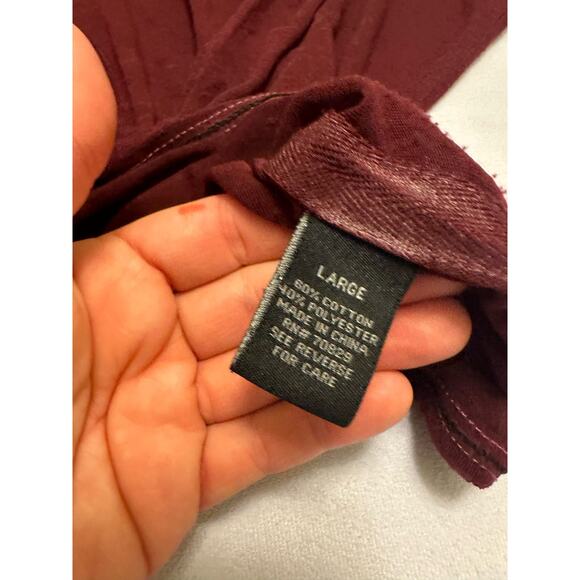 CJ Black Men's Long Sleeve Sheer 1/4 Button Henley Top Red Size Large - Picture 5 of 6